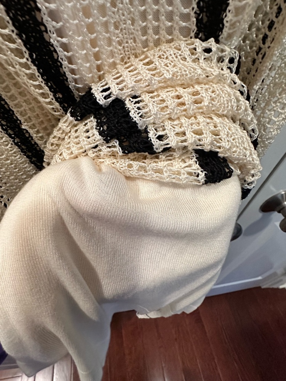 a new day Cream Maxi Dress with Black Vertical Stripes - Picture 5 of 6